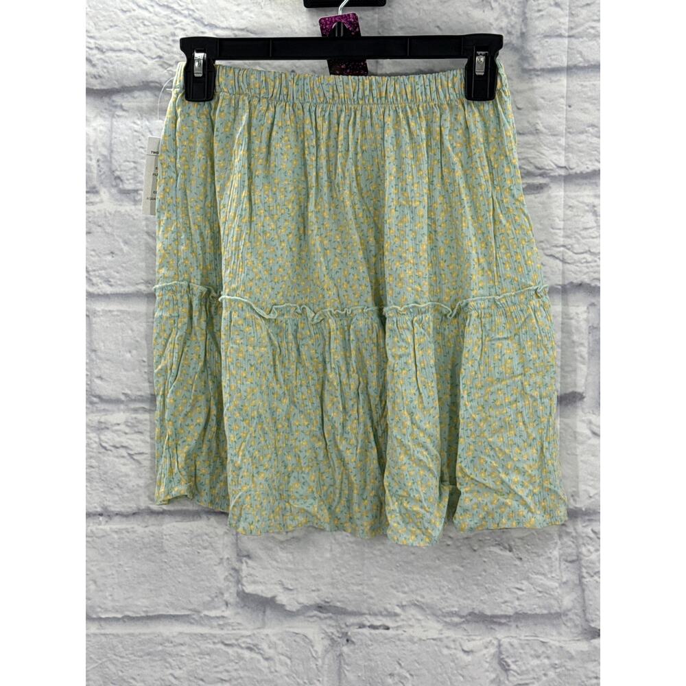 Pink Rose Womens Skirt Teal Small